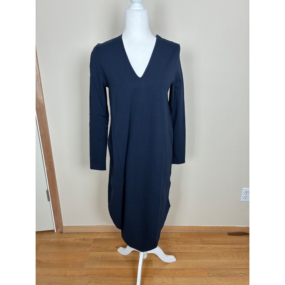 Universal Standard Navy Long Sleeve V-Neck Geneva Dress‎ 4XS (US 00-0) New (D19)
